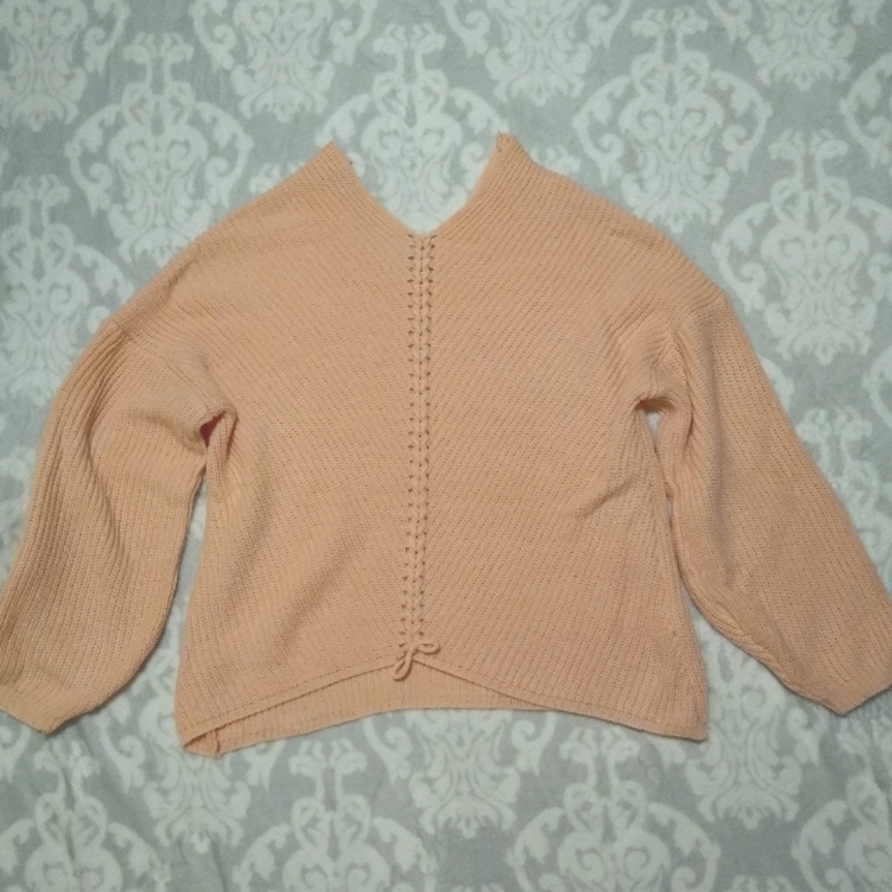 Blush Pink Pull Over Knit Sweater (L)
